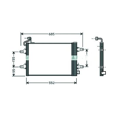 Condensatore per SKODA FABIA dal 1999 al 2004 Codice OEM 5Z0820411