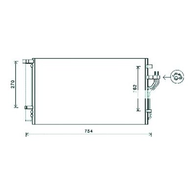 Condensatore per HYUNDAI iX35 dal 2010 al 2013 Codice OEM 976062Y500