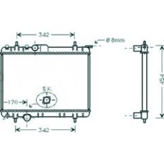 Radiatore acqua per PEUGEOT 206 dal 1998 al 2009