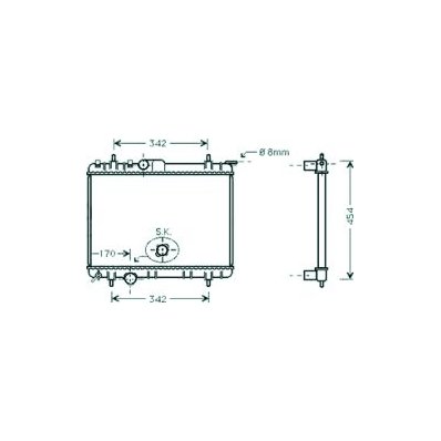 Radiatore acqua per PEUGEOT 206 dal 2009 al 2013 Codice OEM 133059