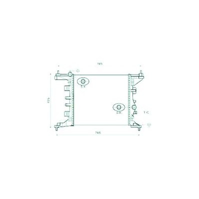 Radiatore acqua per OPEL MERIVA dal 2010 al 2014 Codice OEM 1300304