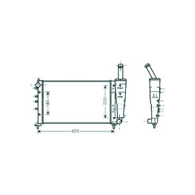 Radiatore acqua per FIAT PUNTO dal 2003 al 2011 Codice OEM 51724191