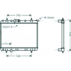 Radiatore acqua per PEUGEOT 206 dal 1998 al 2009