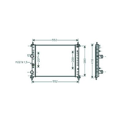 Radiatore acqua per FIAT BRAVA dal 1995 al 2001 Codice OEM 46420484