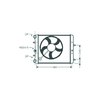 Radiatore acqua per SEAT IBIZA dal 2012 al 2017 Codice OEM 6Q0121253K