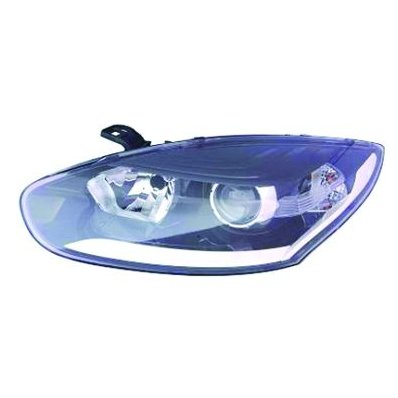 Proiettore nero con DRL per RENAULT MEGANE dal 2014 al 2015 lato destro passeggero Codice OEM 260105997R