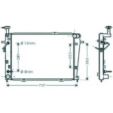 Radiatore acqua per KIA SPORTAGE dal 2005 al 2007