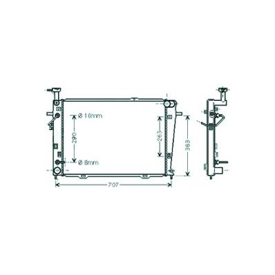 Radiatore acqua per HYUNDAI TUCSON dal 2004 al 2015 Codice OEM 253102E800