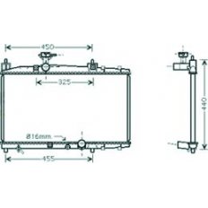 Radiatore acqua per TOYOTA YARIS dal 1999 al 2003