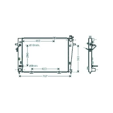 Radiatore acqua per HYUNDAI TUCSON dal 2004 al 2015 Codice OEM 253102E900