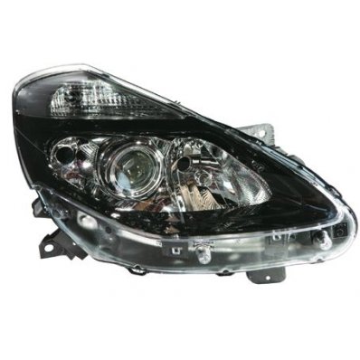 Proiettore nero lenticolare per RENAULT CLIO dal 2009 al 2012 lato destro passeggero Codice OEM 260104676R