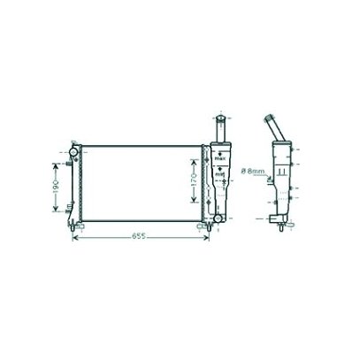 Radiatore acqua per FIAT PUNTO dal 2003 al 2011 Codice OEM 51723827