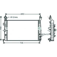 Radiatore acqua per OPEL MERIVA dal 2003 al 2006