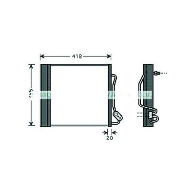 Condensatore per SMART FORTWO dal 2002 al 2007 Codice OEM 0013198V001