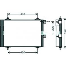 Condensatore per CITROEN BERLINGO dal 2003 al 2008