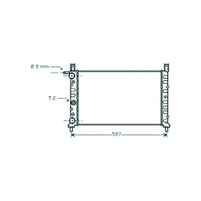 Radiatore acqua per FIAT UNO dal 1983 al 1989 Codice OEM 50005580