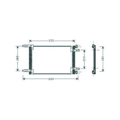 Condensatore per FIAT DOBLO&#039; dal 2005 al 2009 Codice OEM 46736891