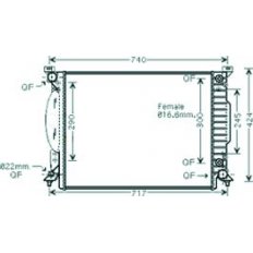 Radiatore acqua per AUDI A6 dal 2001 al 2004