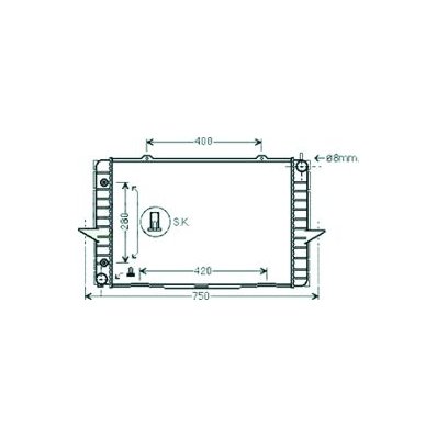 Radiatore acqua per VOLVO V70 dal 2007 al 2013 Codice OEM 8603767