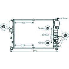 Radiatore acqua per MERCEDES-BENZ S W221 dal 2005 al 2009