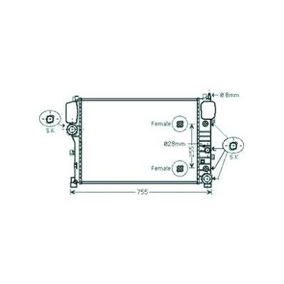 Radiatore acqua per MERCEDES-BENZ S W221 dal 2005 al 2009 Codice OEM A2215000003