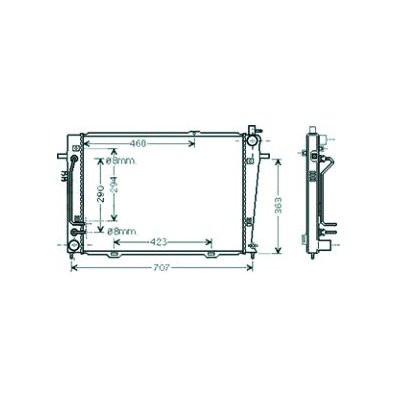 Radiatore acqua per HYUNDAI TUCSON dal 2004 al 2015 Codice OEM 253102E700