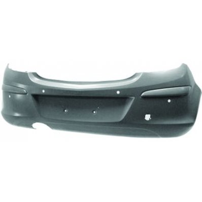 Paraurto posteriore verniciabile 5 porte Sport - GSI $con fori sensore per OPEL CORSA D dal 2006 al 2010 Codice OEM 1404243+1239528/132421