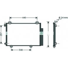 Condensatore per TOYOTA YARIS dal 1999 al 2003