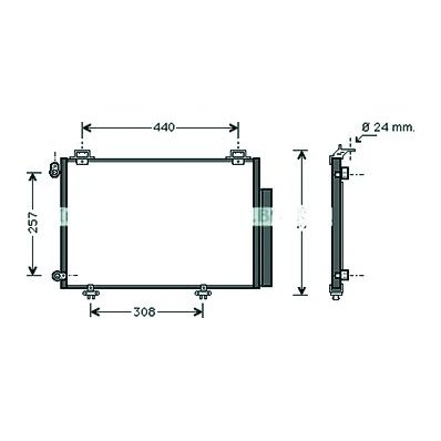 Condensatore per TOYOTA YARIS dal 1999 al 2003 Codice OEM 8846052020