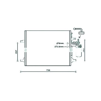 Condensatore per VOLVO V70 dal 2007 al 2013 Codice OEM 31332027