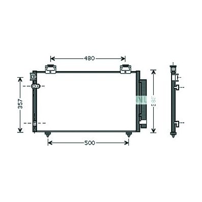 Condensatore per TOYOTA AVENSIS dal 2003 al 2006 Codice OEM 88450-05101