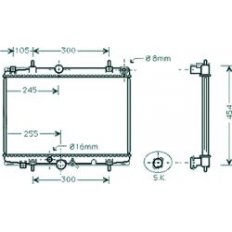 Radiatore acqua per CITROEN C5 dal 2001 al 2004