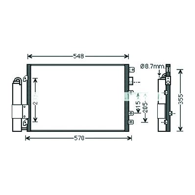 Condensatore per RENAULT KANGOO dal 2003 al 2007 Codice OEM 8200708128