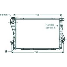 Radiatore acqua per BMW 5 E39 dal 1995 al 2000