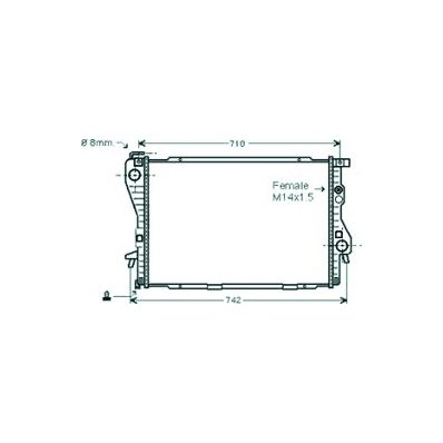 Radiatore acqua per BMW 5 E39 dal 1995 al 2000 Codice OEM 17002246010