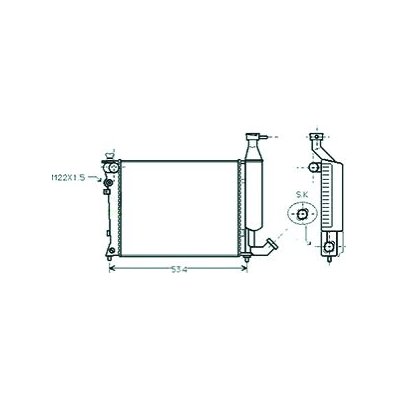 Radiatore acqua per CITROEN BERLINGO dal 1996 al 2002 Codice OEM 133007