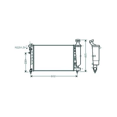 Radiatore acqua per PEUGEOT 106 dal 1996 al 2003 Codice OEM 133001