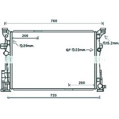 Radiatore acqua per MERCEDES-BENZ A W176 dal 2012 al 2015
