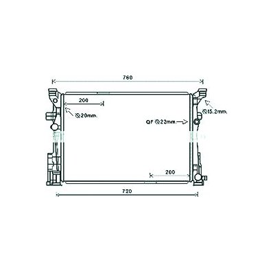 Radiatore acqua per MERCEDES-BENZ A W176 dal 2012 al 2015 Codice OEM 2465001303