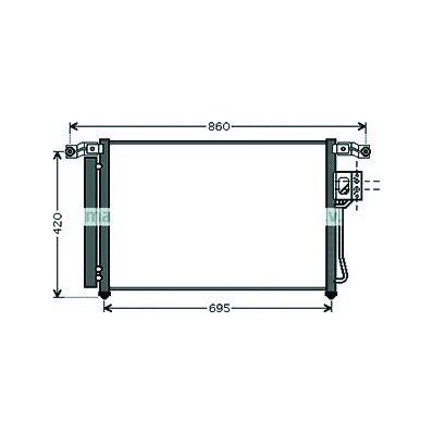 Condensatore per HYUNDAI SANTA FE&#039; dal 2000 al 2006 Codice OEM 976062B000