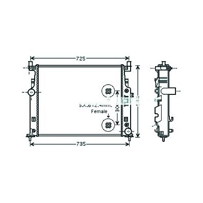 Radiatore acqua per MERCEDES-BENZ M W164 dal 2005 al 2008 Codice OEM 1645000003