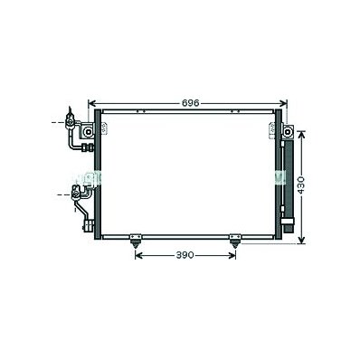 Condensatore per MITSUBISHI PAJERO dal 2000 al 2002 Codice OEM MR513110