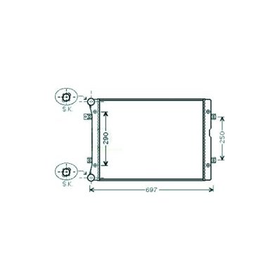 Radiatore acqua per FORD GALAXY dal 2000 al 2006 Codice OEM 1212576