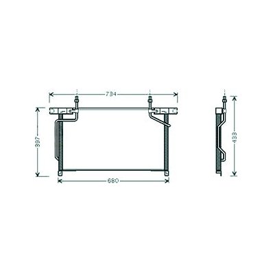 Condensatore per NISSAN TERRANO II dal 1997 al 2000 Codice OEM 1960490