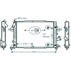 Radiatore acqua per OPEL ASTRA H GTC dal 2005 al 2009