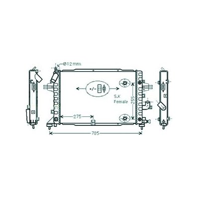 Radiatore acqua per OPEL ASTRA H dal 2004 al 2007 Codice OEM 13184736