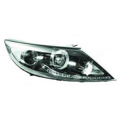 Proiettore nero led 09-10-02-14 per KIA SPORTAGE dal 2010 al 2015 lato destro passeggero Codice OEM 921023W120