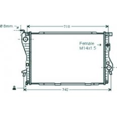 Radiatore acqua per BMW 5 E39 dal 1995 al 2000