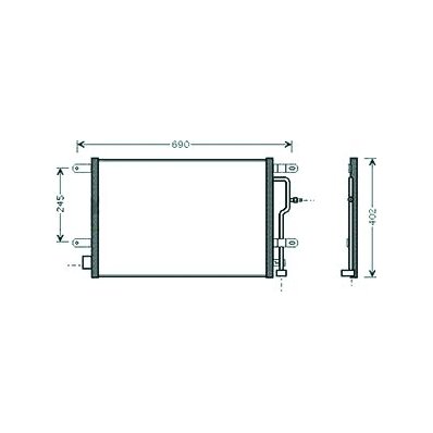 Condensatore per AUDI A4 dal 2000 al 2004 Codice OEM 8E0260401A