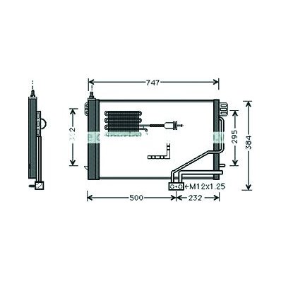 Condensatore per MERCEDES-BENZ C W203 dal 2000 al 2004 Codice OEM A2035001354